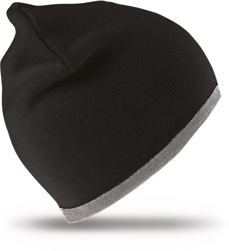 Levně Oboustranná pletená čepice - black/grey