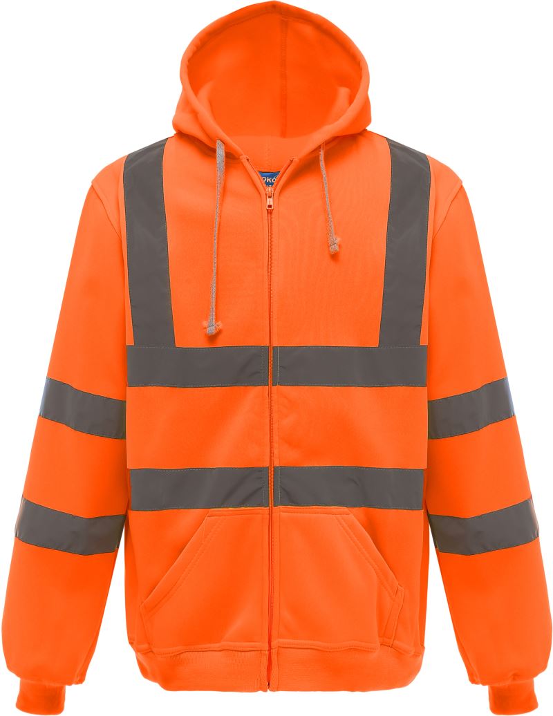 Levně Hi-Vis mikina s kapucí - hi vis orange