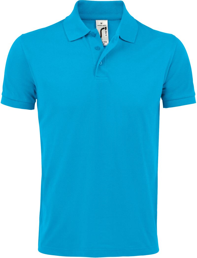 Levně Pánské piqué polo z těžké bavlny - aqua