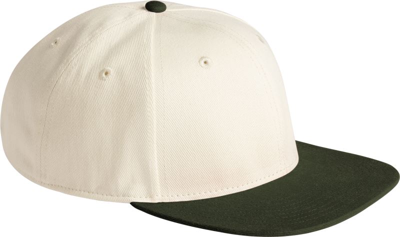 Levně 6 panelová kontrastní kšiltovka - natural/dark olive
