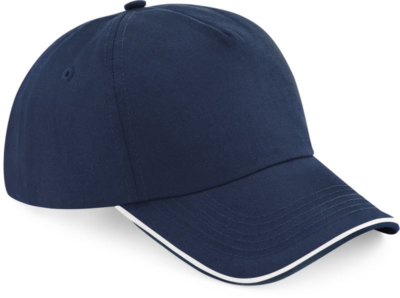 Levně 5 panelová kšiltovka "Authentic Piped Peak" - french navy/white
