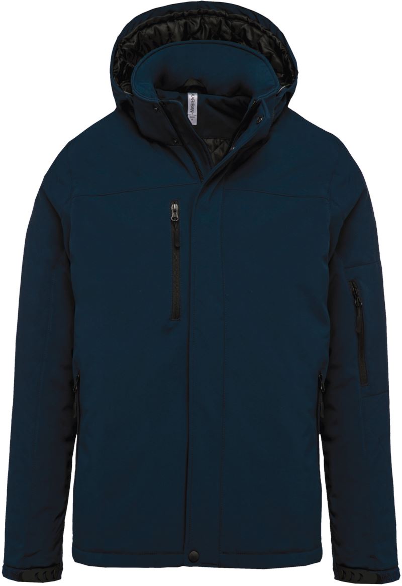 Levně Pánská 3-vrstvá softshellová parka s kapucí - navy