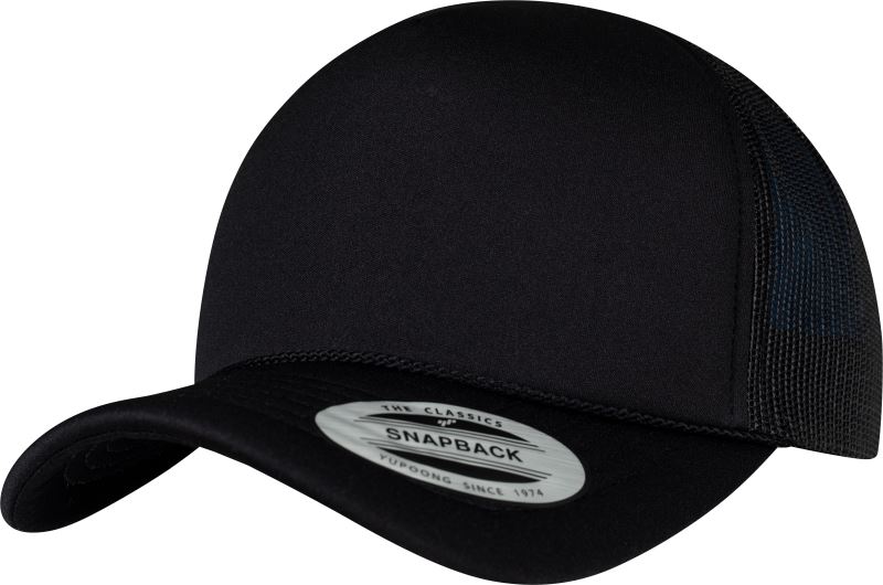 Levně 5 panelová Trucker kšiltovka - black/black/black