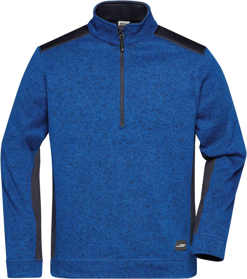 Levně Pánská pracovní bunda z fleecu, 1/2 zip - Strong - royal melange/navy