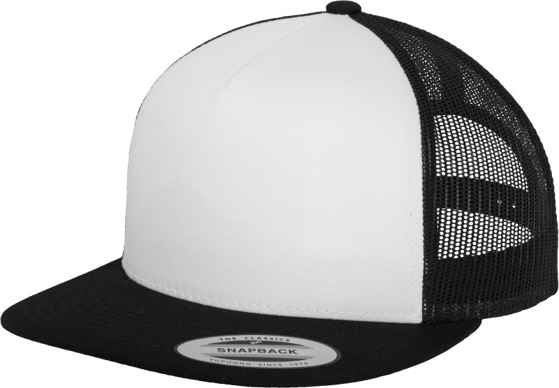Levně 5 panelová Trucker kšiltovka - black/white/black