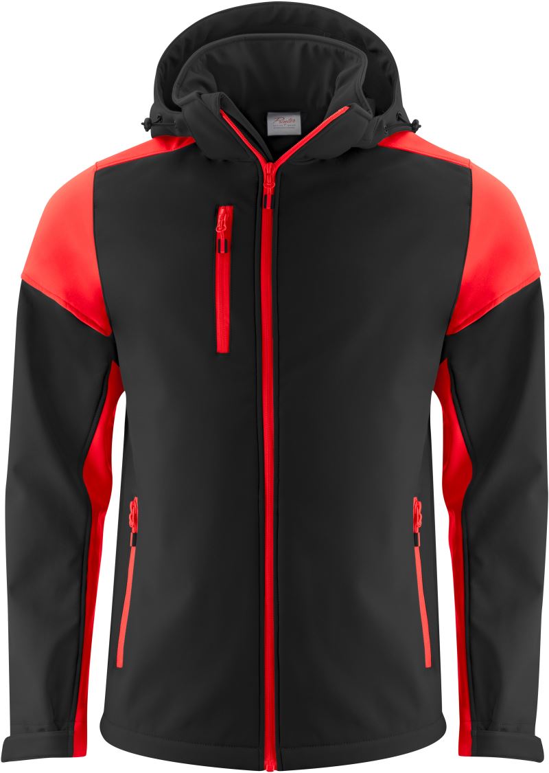 Levně Pánská softshellová bunda - black/red