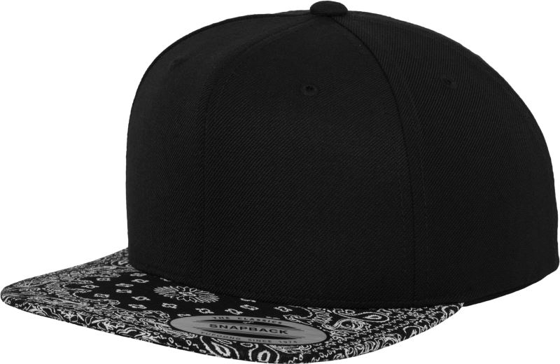 Levně 6 panelová baseballová kšiltovka - black/paisley