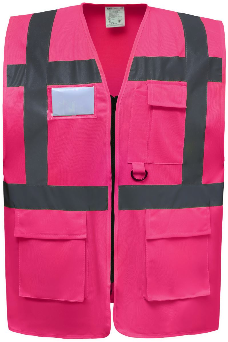 Levně Hi-Vis multifunkční vesta - pink