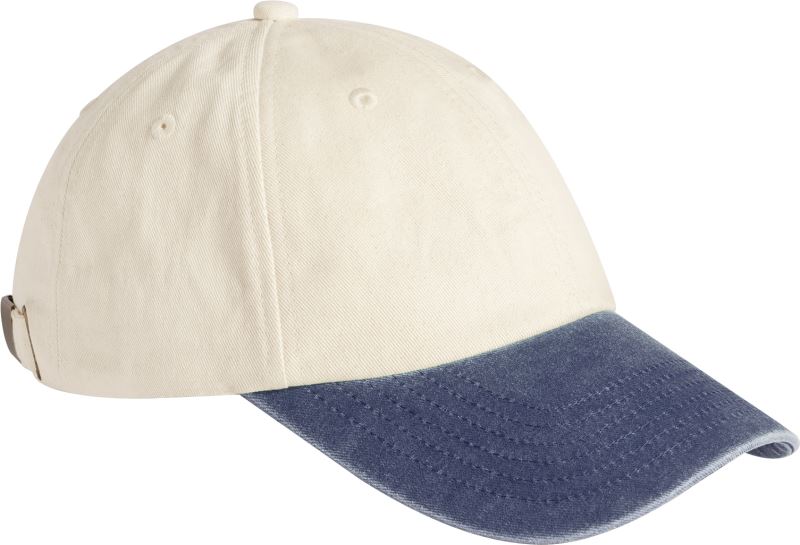 Levně 6 panel nízký profil v kontrastní barvě - natural/vintage denim