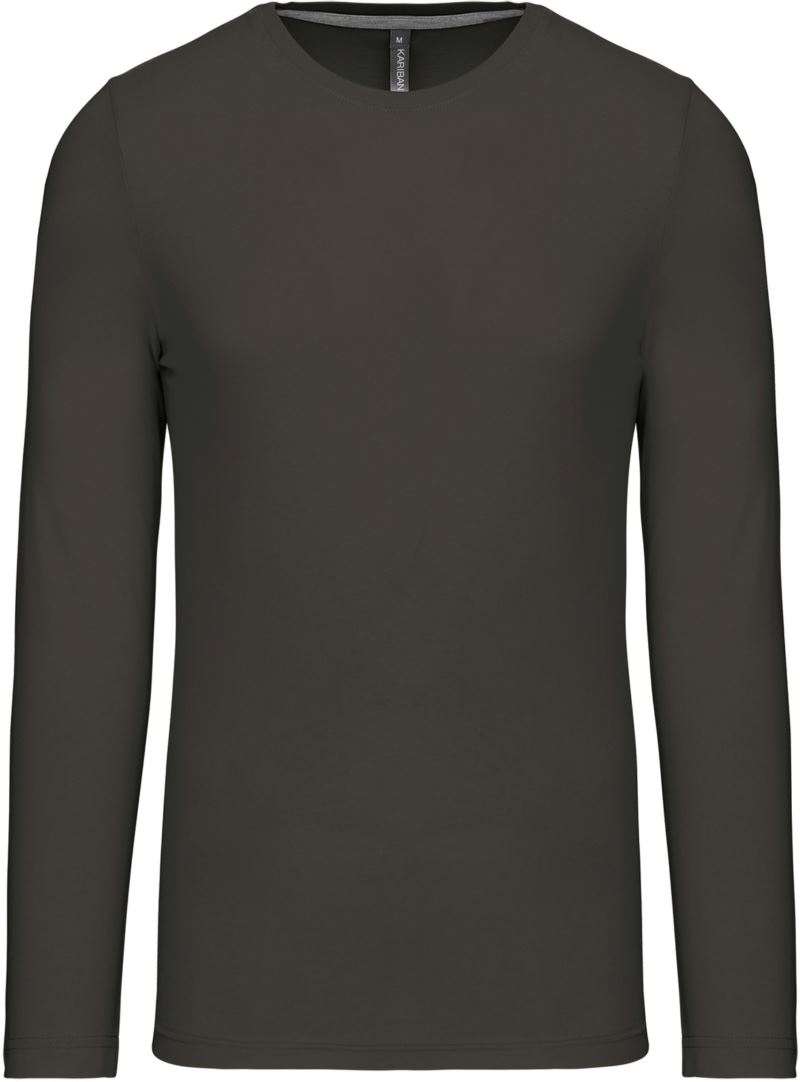 Levně Pánské tričko s dlouhým rukávem - dark grey