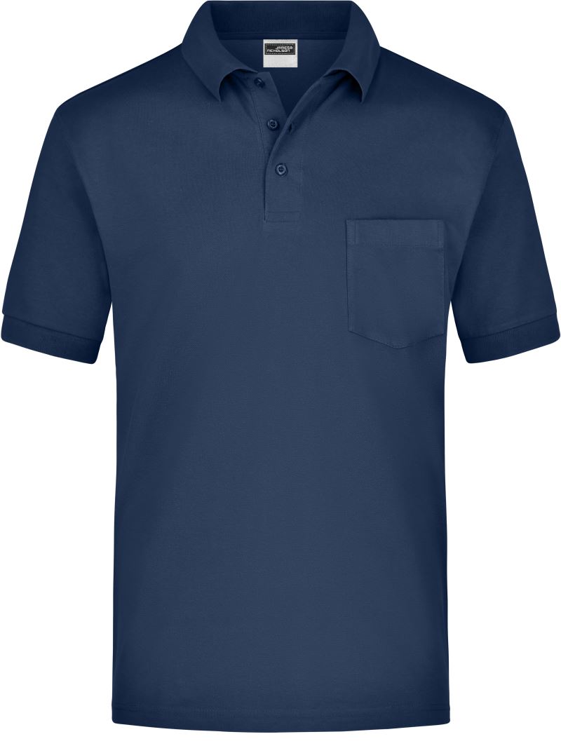 Piqué polo s náprsní kapsou - navy