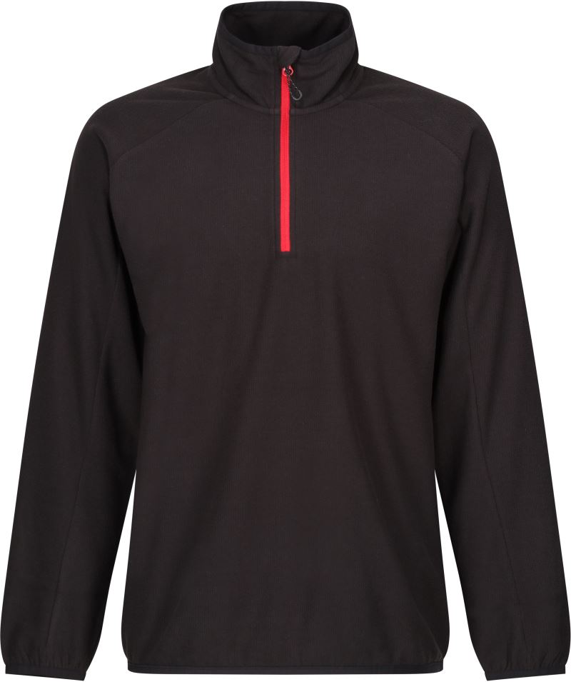 Fleecová mikina structure s 1/4 zipem "Navigate" - black/classic red