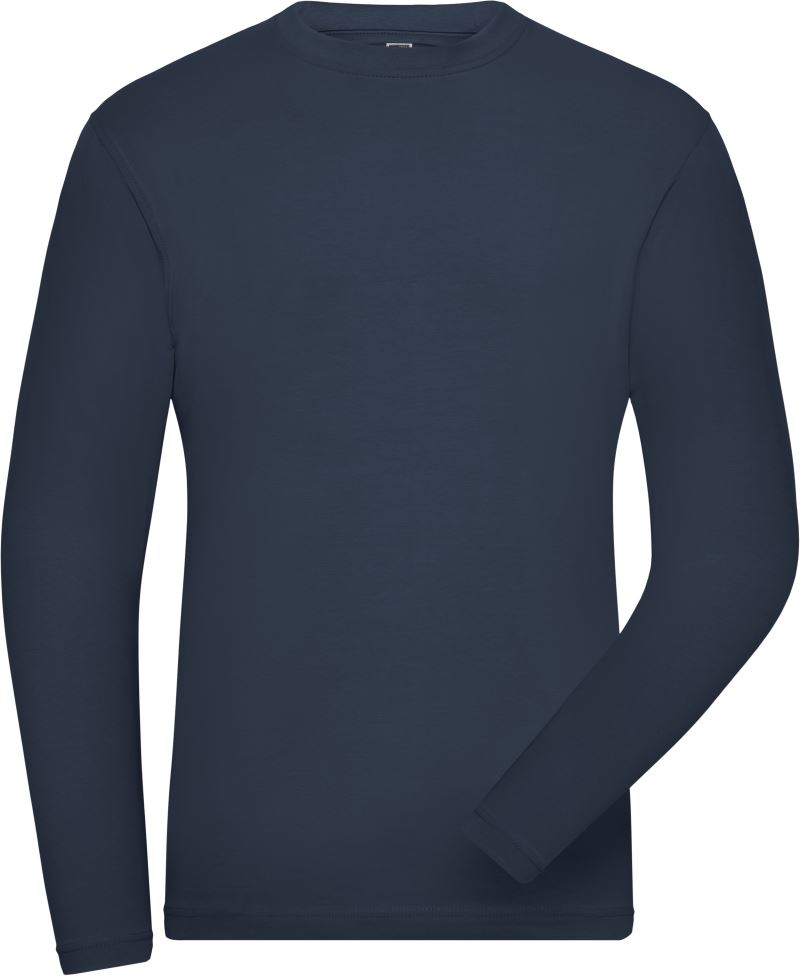 Levně Pánské pracovní elast. tričko, dl. rukáv - Solid - navy