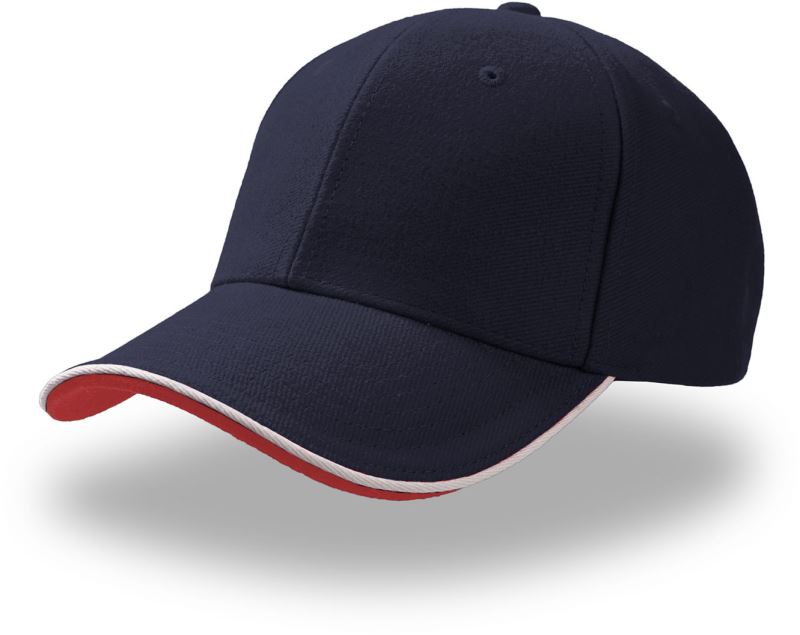 Levně Těžká broušená 6 panelová sandwich kšiltovka - navy/white