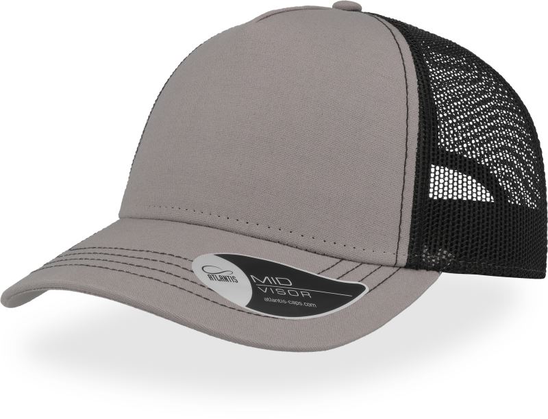 Levně 5 panelová síťovaná kšiltovka "Rapper Canvas" - grey/black