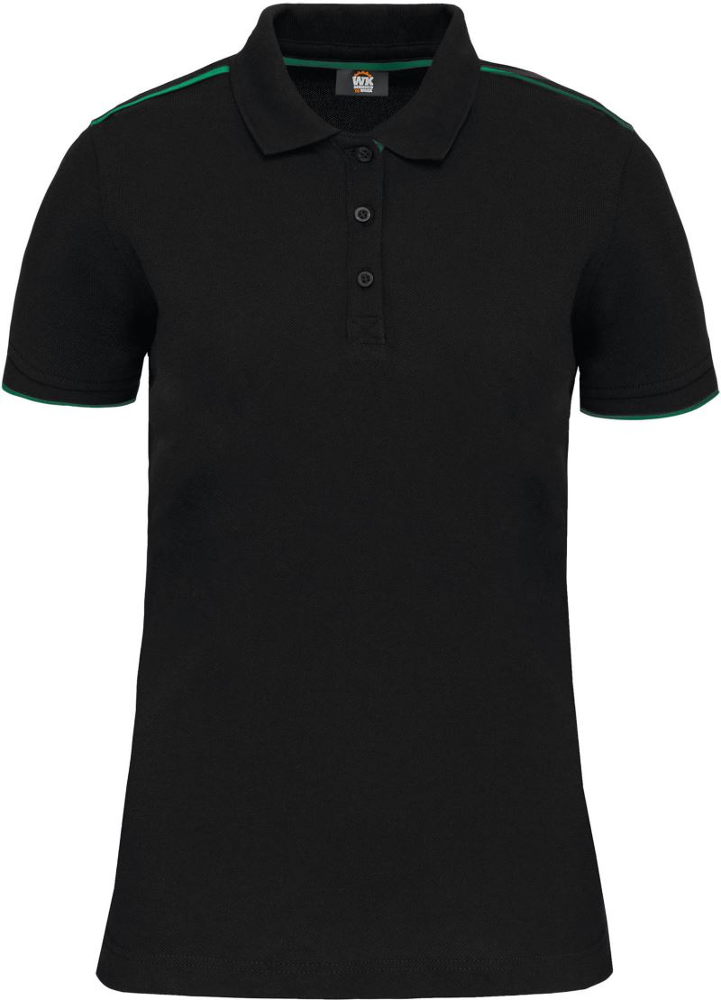 Levně Dámské pracovní piqué polo "Day-to-Day" - black/kelly green