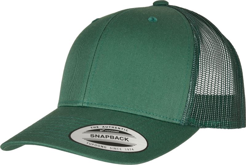 Levně 6 panelová vintage kšiltovka "Trucker" - evergreen