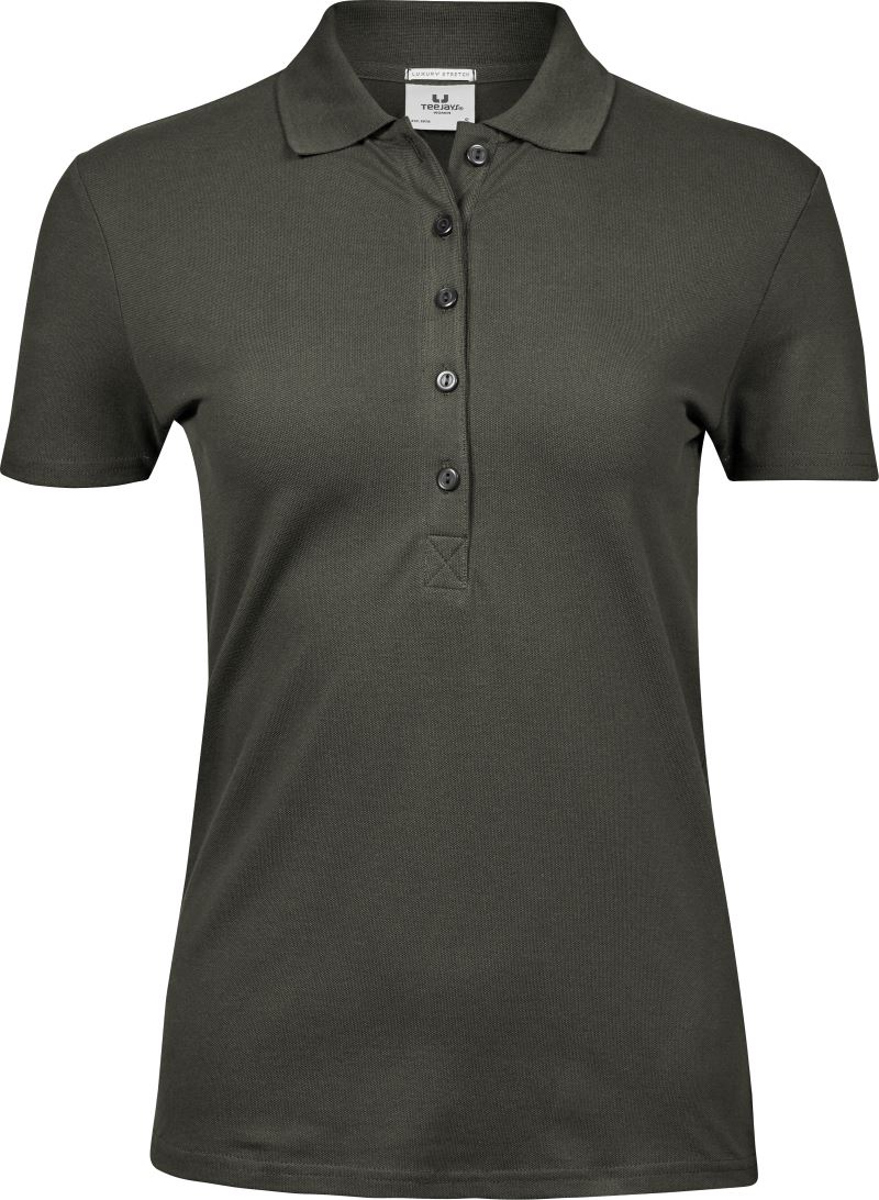 Levně Dámské luxusní strečové piqué polo z těžké bavlny - deep green