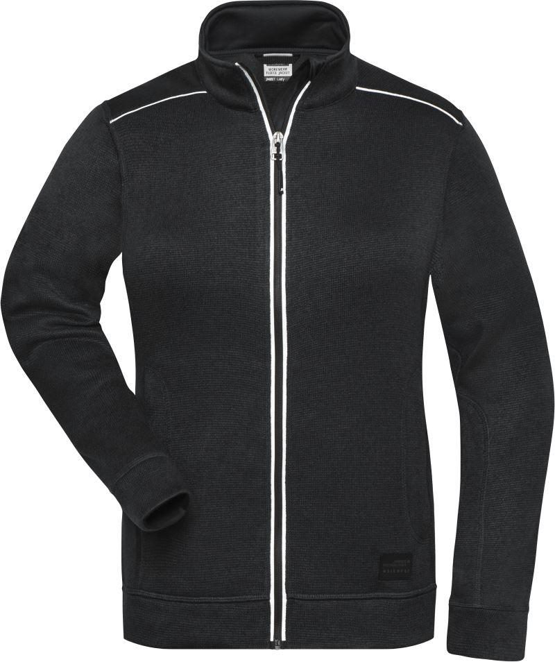Levně Dámská pracovní pletená fleecová bunda - Solid - black/black