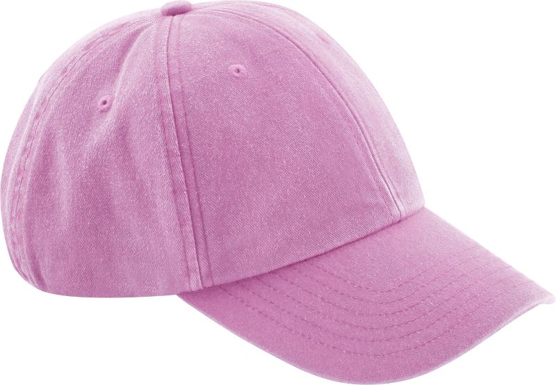 Levně 6 panelová nízkoprofilová kšiltovka "Vintage" - vintage true pink