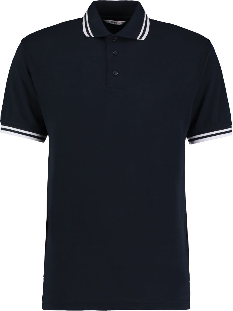 Levně Pánské kontrastní piqué polo - navy/white