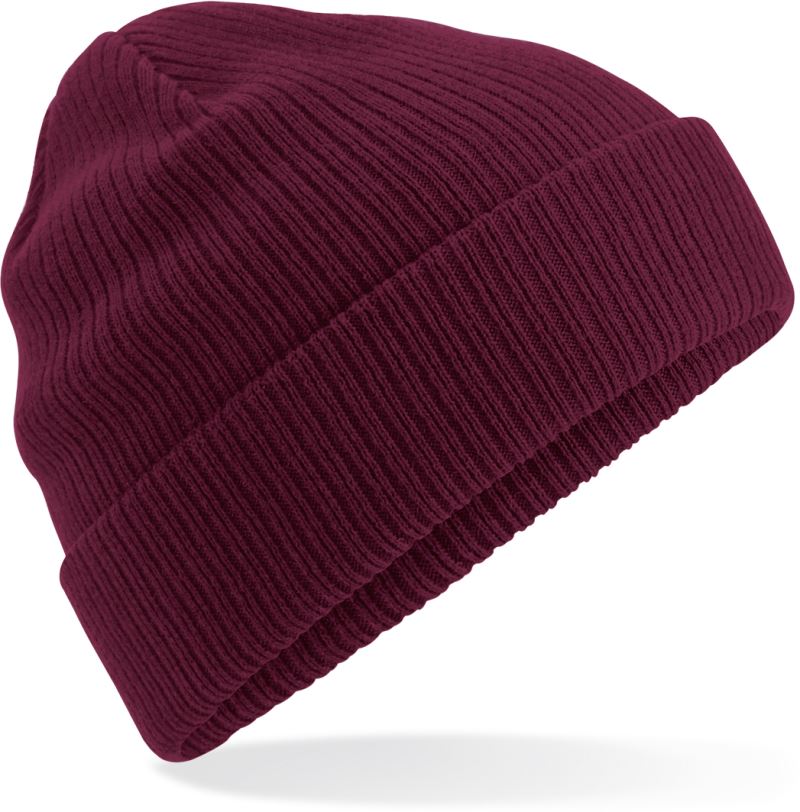 Pletená čepice z bio bavlny - burgundy