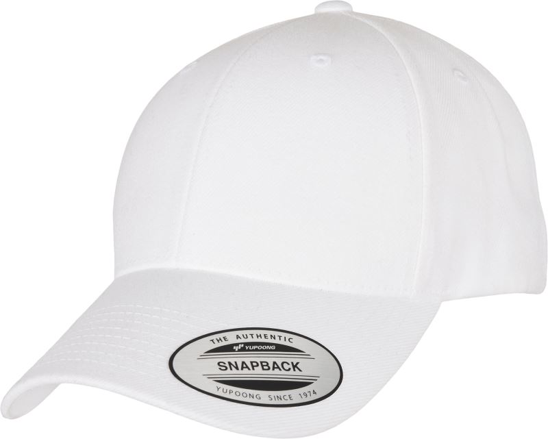 Levně 6 panelová Snapback kšiltovka - white