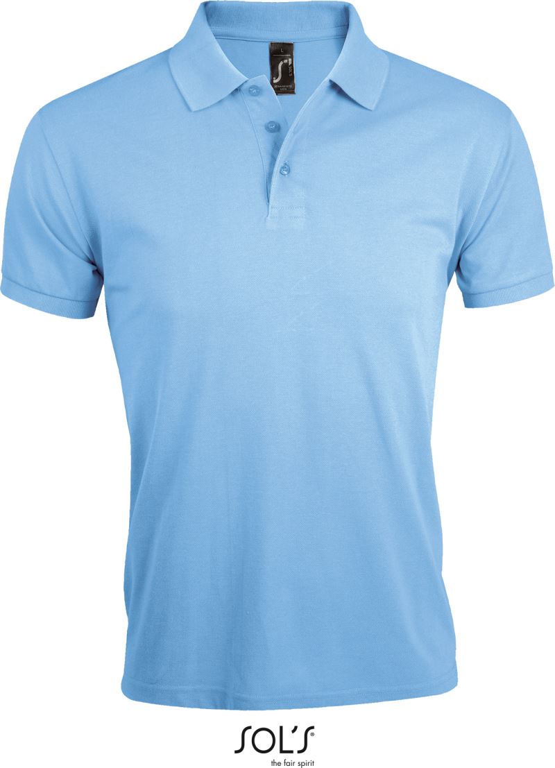 Levně Pánské piqué polo z těžké bavlny - sky blue