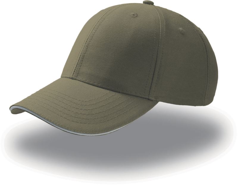 Levně 6 panelová baseballová kšiltovka "Sport Sandwich" - olive/white