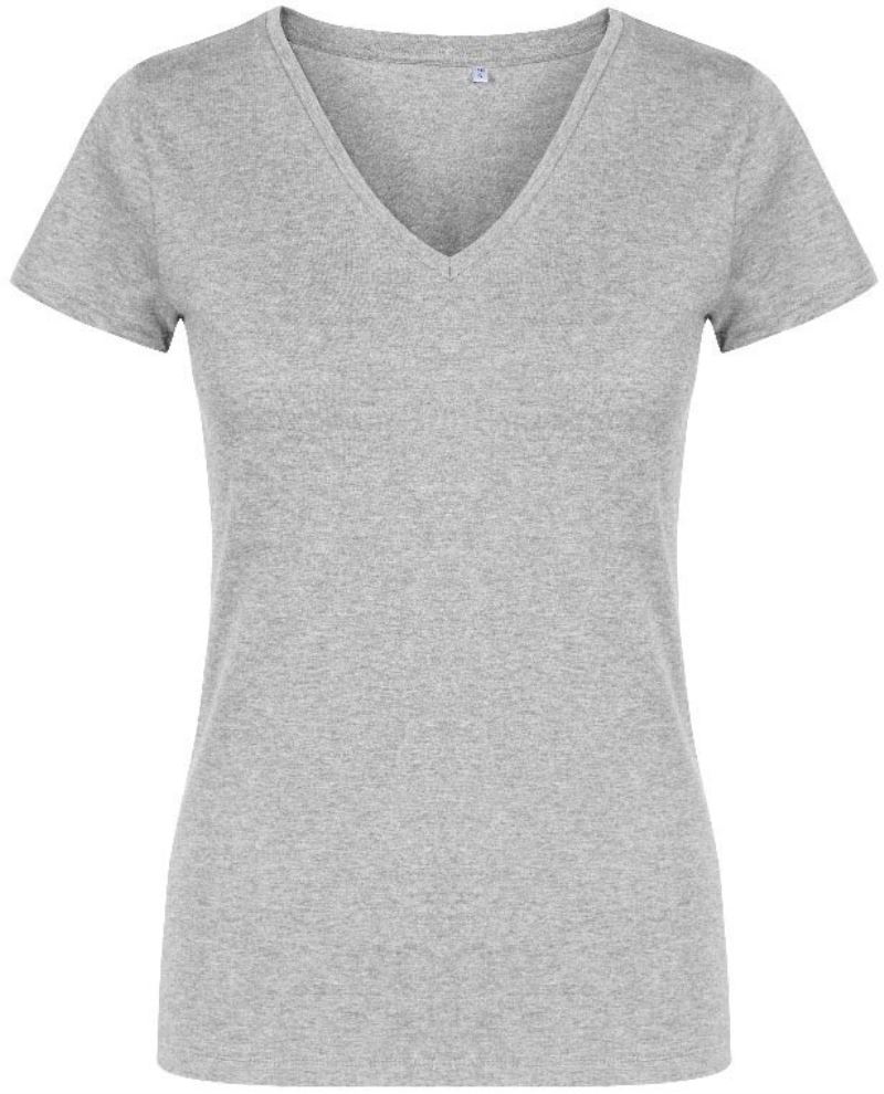 Levně Dámské tričko X.O s výstřihem do V - heather grey