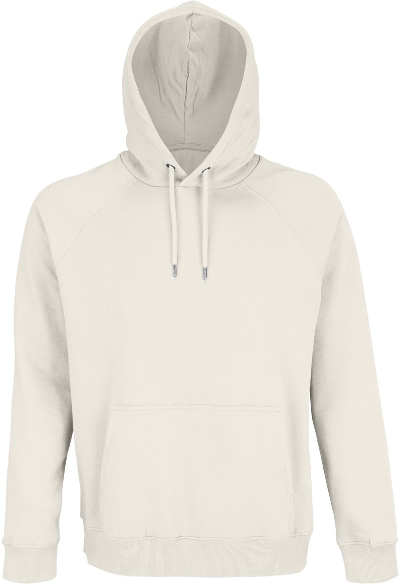 Levně Unisex raglánová mikina s kapucí z bio bavlny - off white