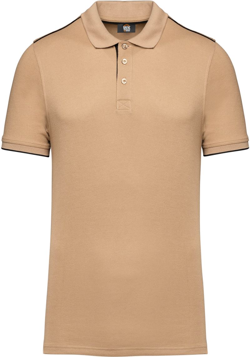 Levně Pánské pracovní piqué polo "Day-to-Day" - camel/black