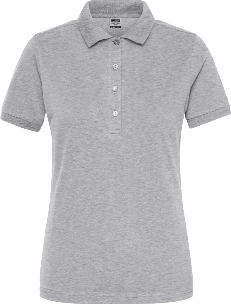 Levně Dámské pracovní elast. polo z bio bavlny - Solid - grey heather