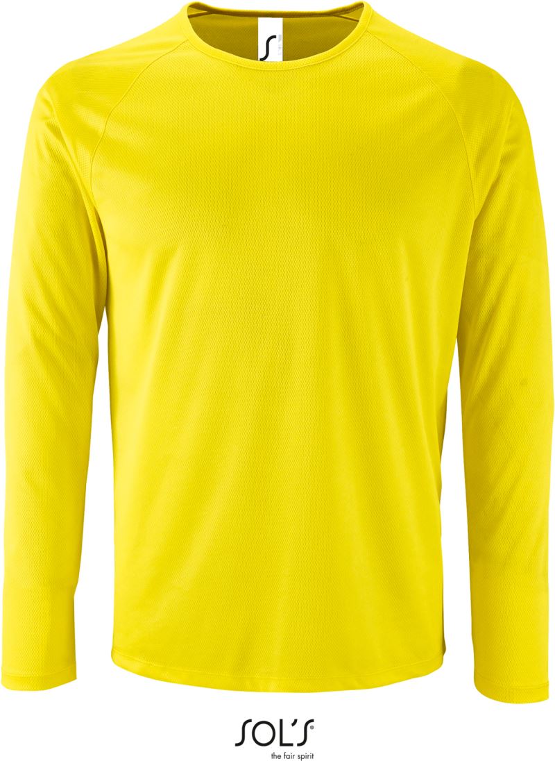 Levně Pánské sportovní tričko s dlouhým rukávem - neon yellow