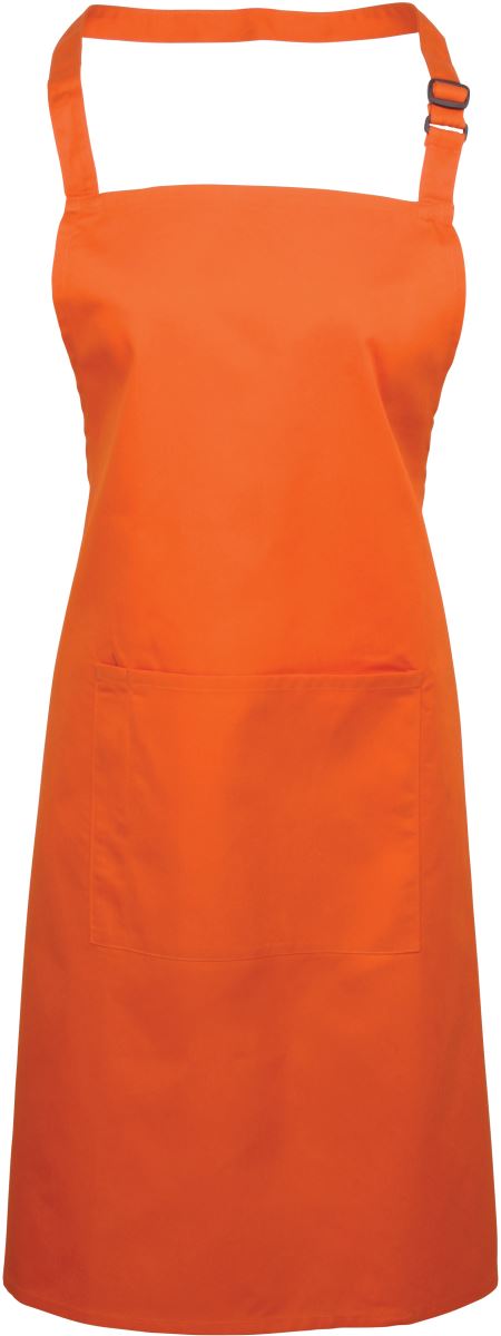 Levně Zástěra s laclem a kapsou na břiše "Colours" - orange