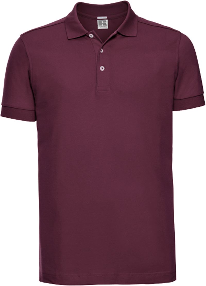 Levně Pánské elastické piqué polo - burgundy