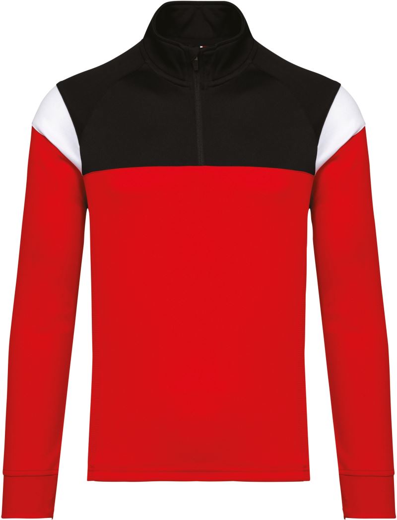 Levně Tréninková mikina s 1/4 zipem - sporty red/black