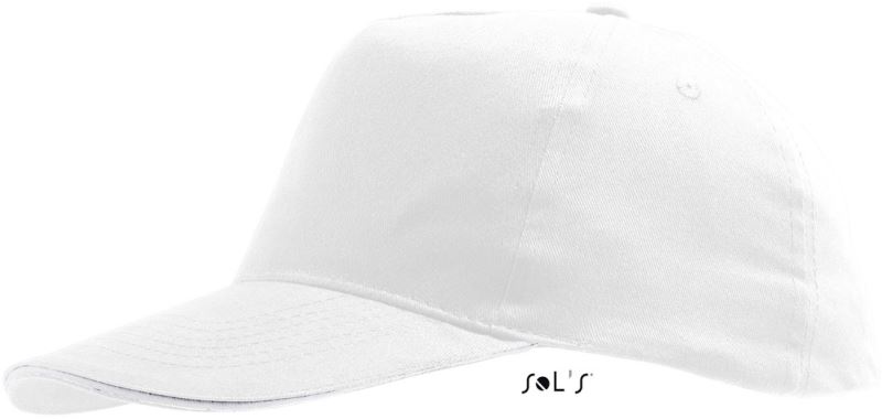 Levně Dětská 5 panelová kšiltovka - white