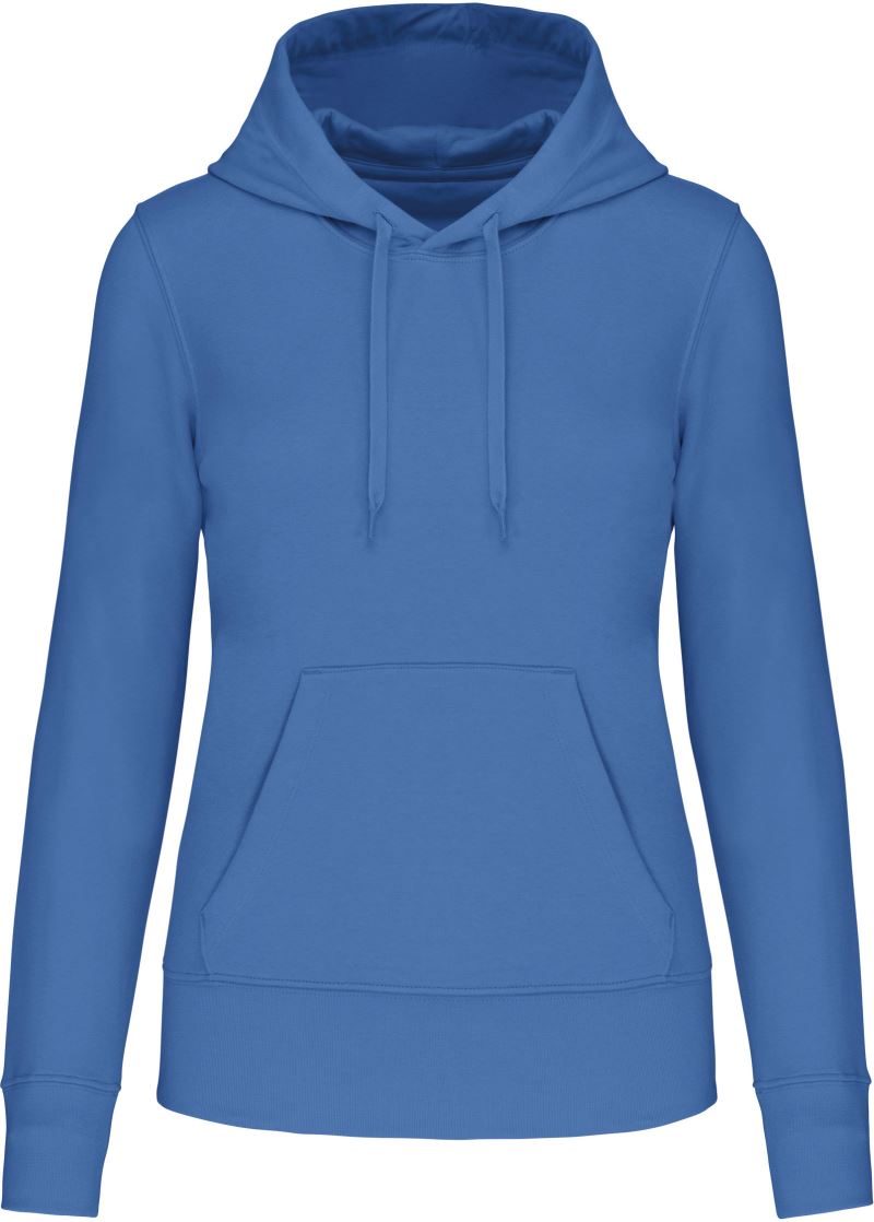Levně Dámská eco-friendly mikina s kapucí - light royal blue