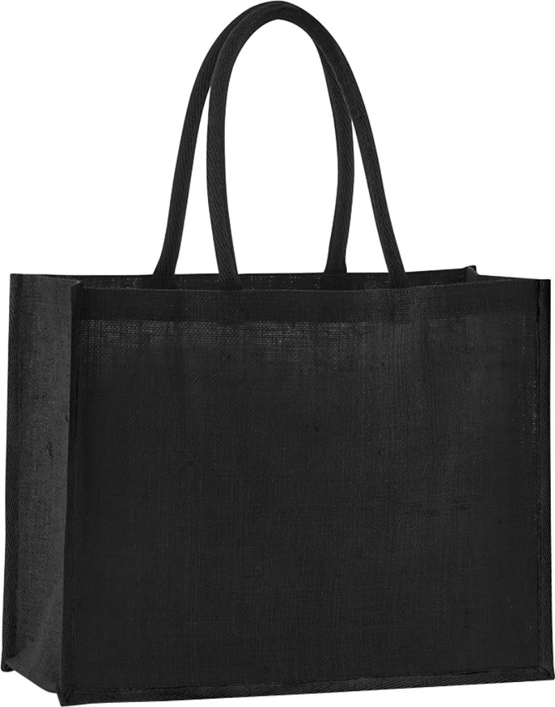 Jutová nákupní taška "Classic" - black/black