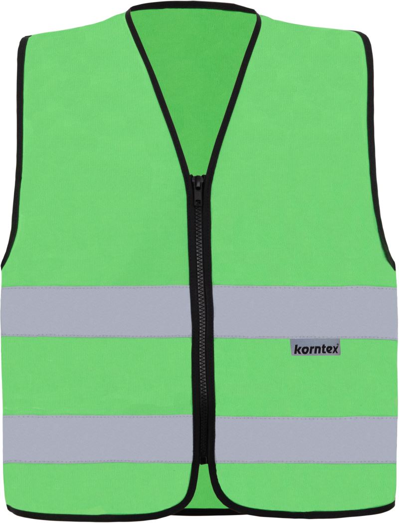 Levně Bezpečnostní vesta se zipem - neon green