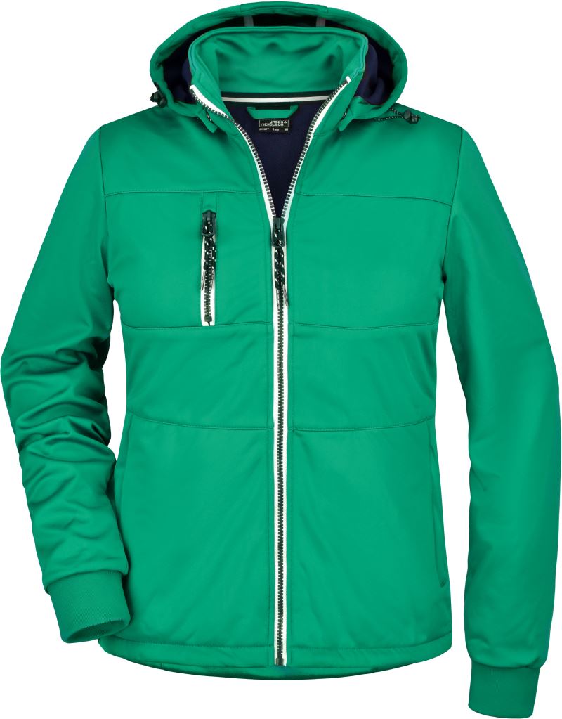 Levně Dámská 3-vrstvá softshellová bunda "Maritim" - irish green/navy/white