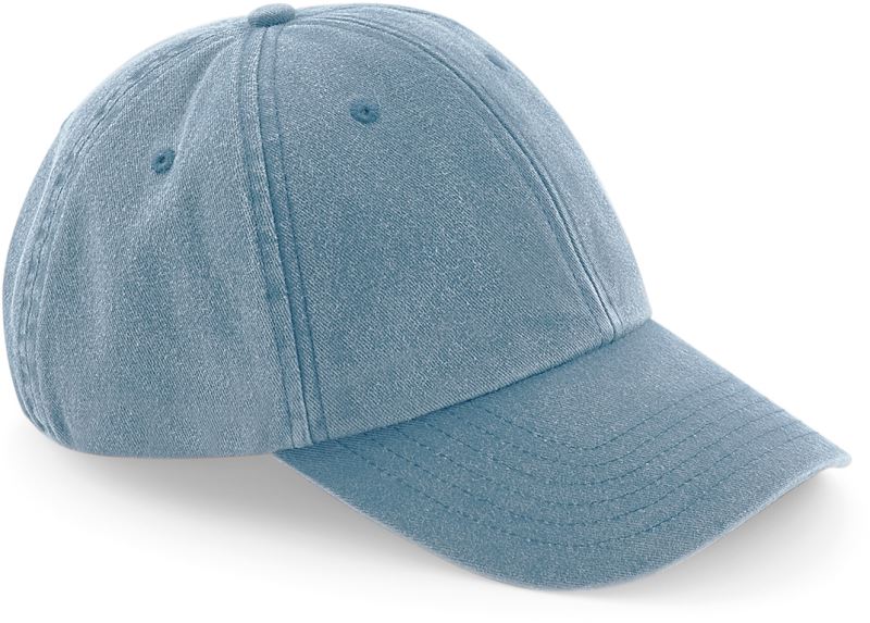 Levně 6 panelová nízkoprofilová kšiltovka "Vintage" - vintage light denim