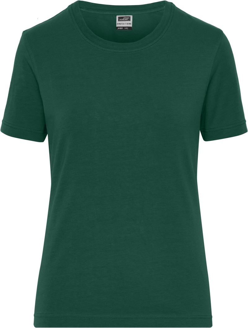 Levně Dámské pracovní elast. tričko z bio bavlny - Solid - dark green