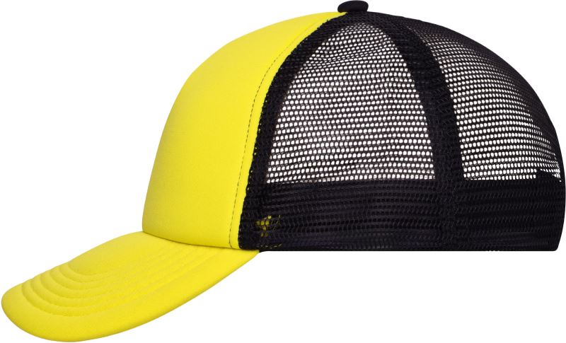 Levně 5 panelová polyesterová síťovaná kšiltovka - sun yellow/black
