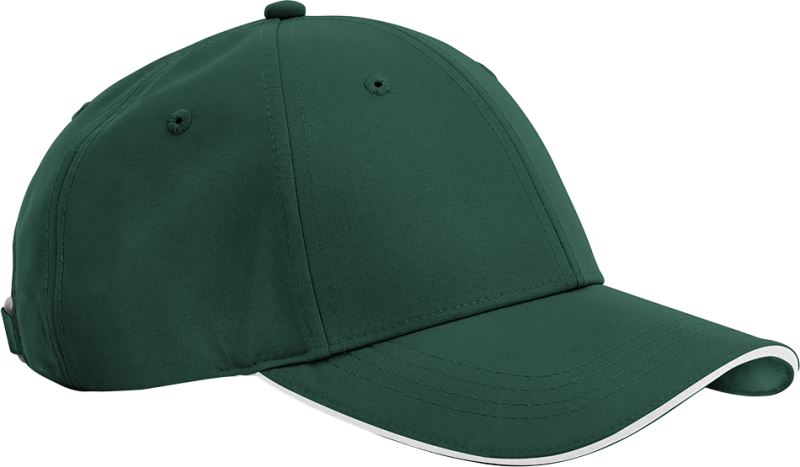 Levně 6 panelová kšiltovka "Team Sports-Tech" - bottle green/white