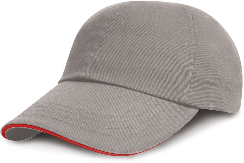 Levně 6 panelová nízkoprofilová sandwich kšiltovka - grey/red
