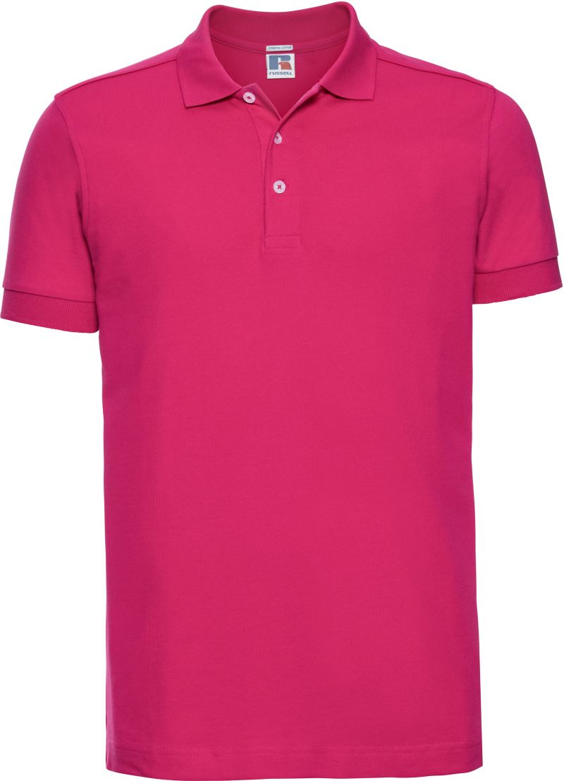Levně Pánské elastické piqué polo - fuchsia