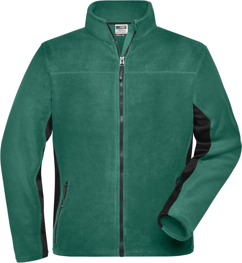 Levně Pánská pracovní mikrofleecová bunda - Strong - dark green/black