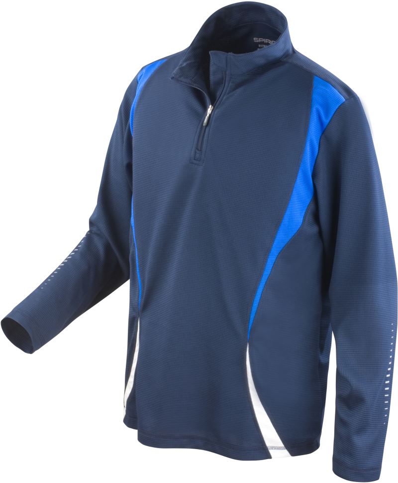 Levně Tréninkový top s "1/4" zip s dlouhým rukávem - navy/royal/white
